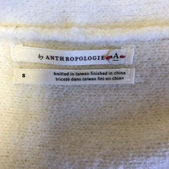 Anthropologie Joy Fringed V-Neck Sweater Size S - Picture 5 of 7